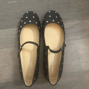 Marc Fisher Black and White Mary Jane Flats